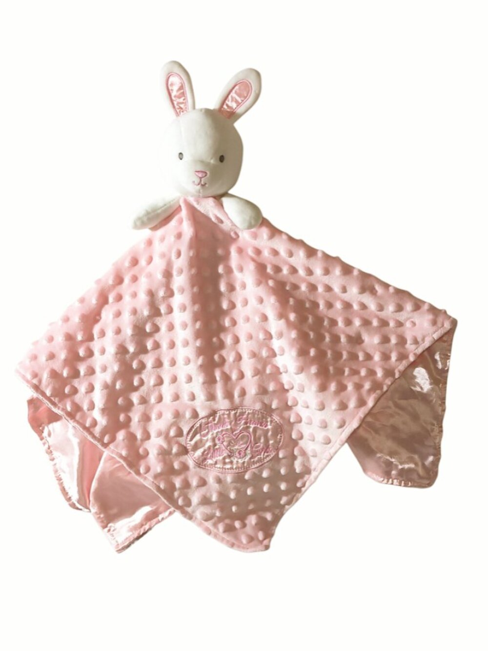Little Me Thank Heaven For Little Girls Minky Dots Pink Lovey Blanket 23" X 24"